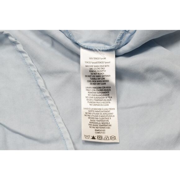 Calvin Klein Jeans Women's Light Blue Tencel Lyocell Short Sleeve Top - Picture 6 of 8